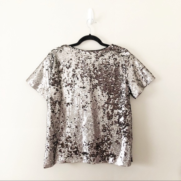 Anthropologie Silver Sequin top - Picture 8 of 8